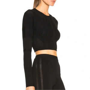 NEW! Cushnie et Ochs Viscose Knit Cropped Top in Black. XL